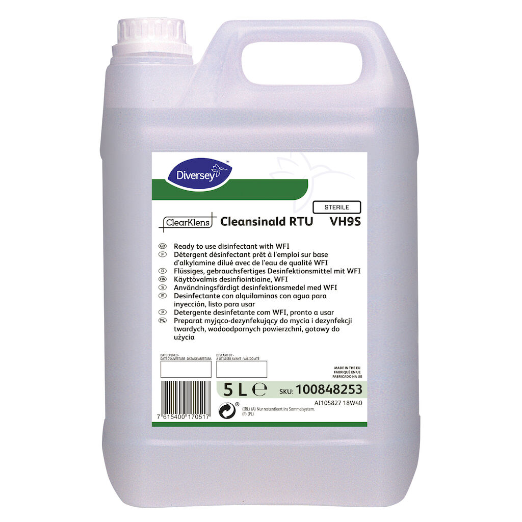 Clearklens Cleansinald RTU VH9S 4x5L - Preparat myjąco-dezynfekujący do mycia i dezynfekcji twardych, wodoodpornych powierzchni, gotowy do użycia